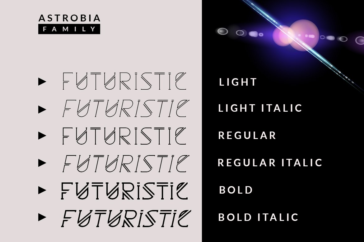 Astrobia Typeface preview image.