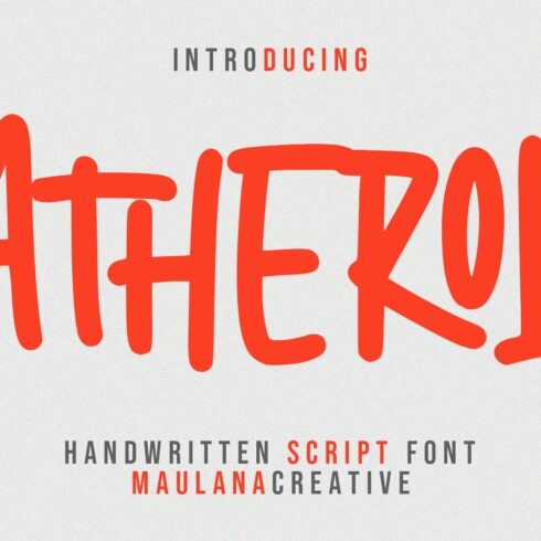 Atheroll Handwritten Font cover image.