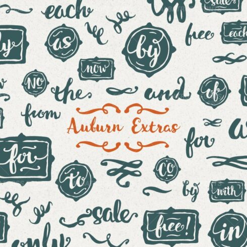 Auburn Extras Font + Vector cover image.