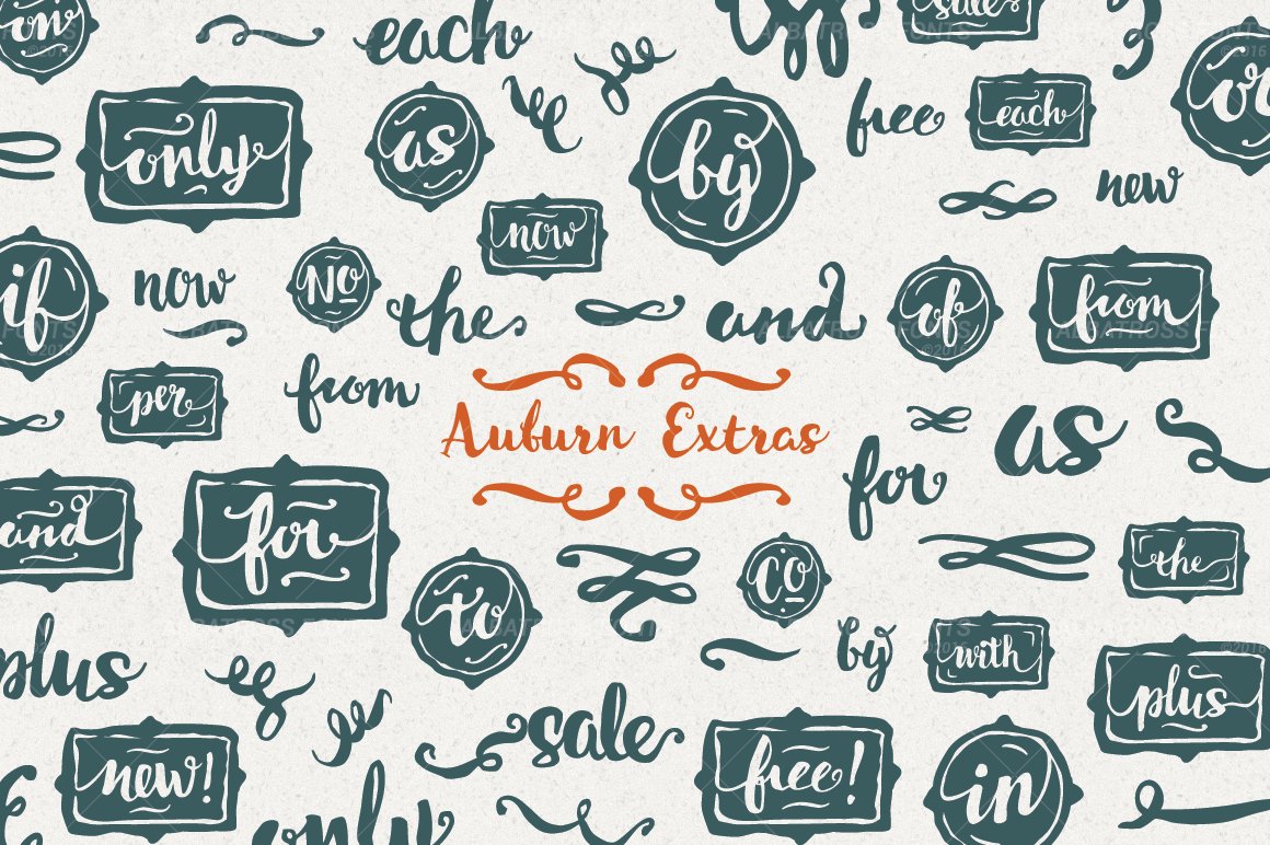 Auburn Extras Font + Vector cover image.