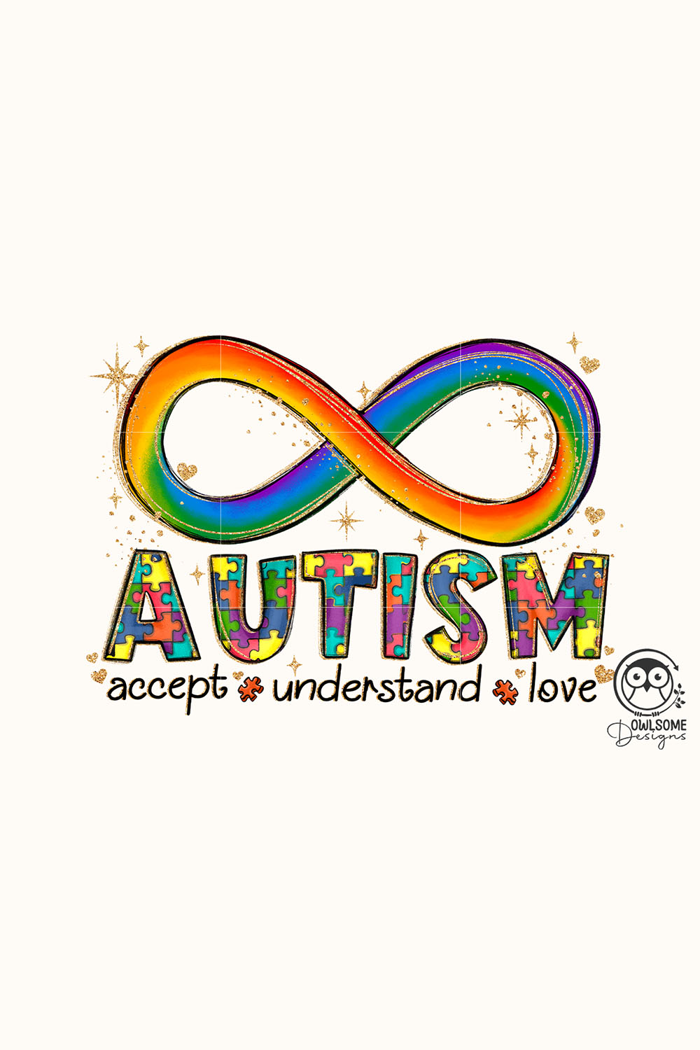 Autism Accept Understand Love PNG Designed pinterest preview image.