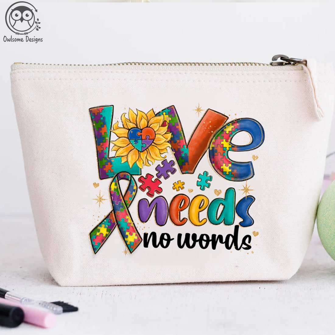 Autism Love Needs No Words PNG preview image.