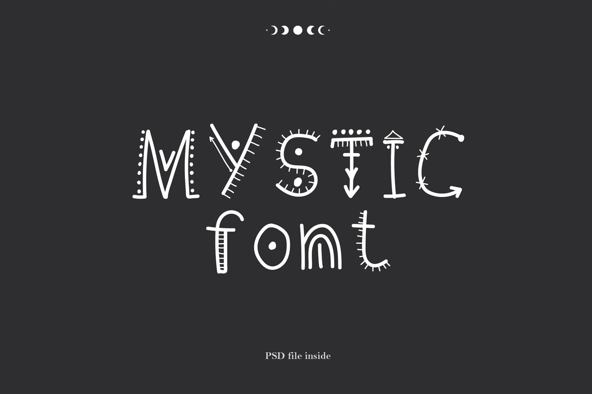 Mystic font. handwritten preview image.