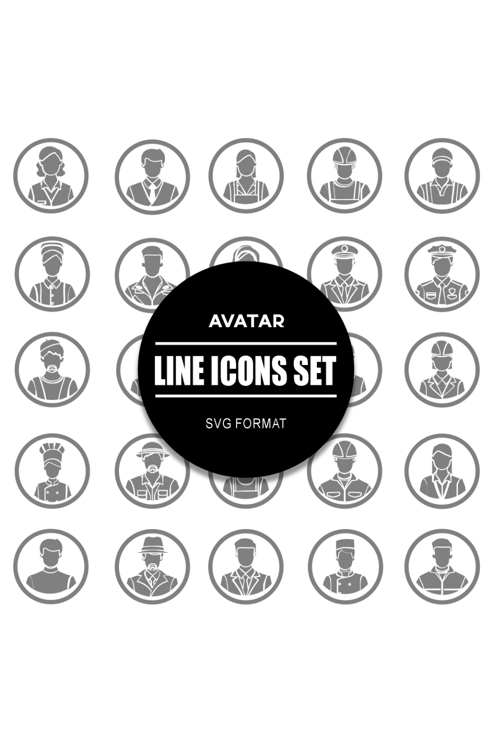 Avatar Icon Set pinterest preview image.