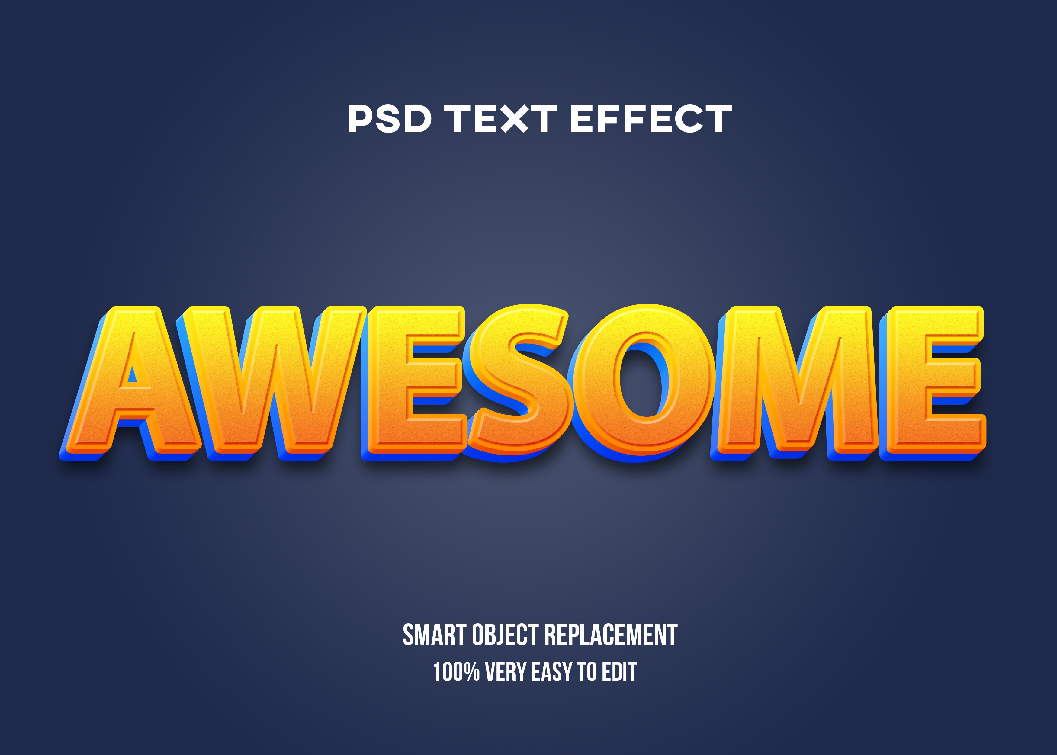 Awesome 3D Editable Text Effect Psdcover image.