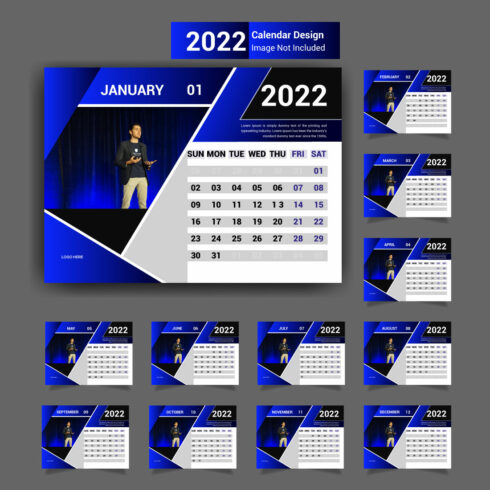 New Year Desk Calendar Template Design For Corporate Business Company cover image.