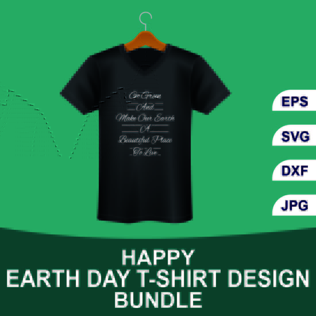 Happy earth day t-shirt design bundle preview image.