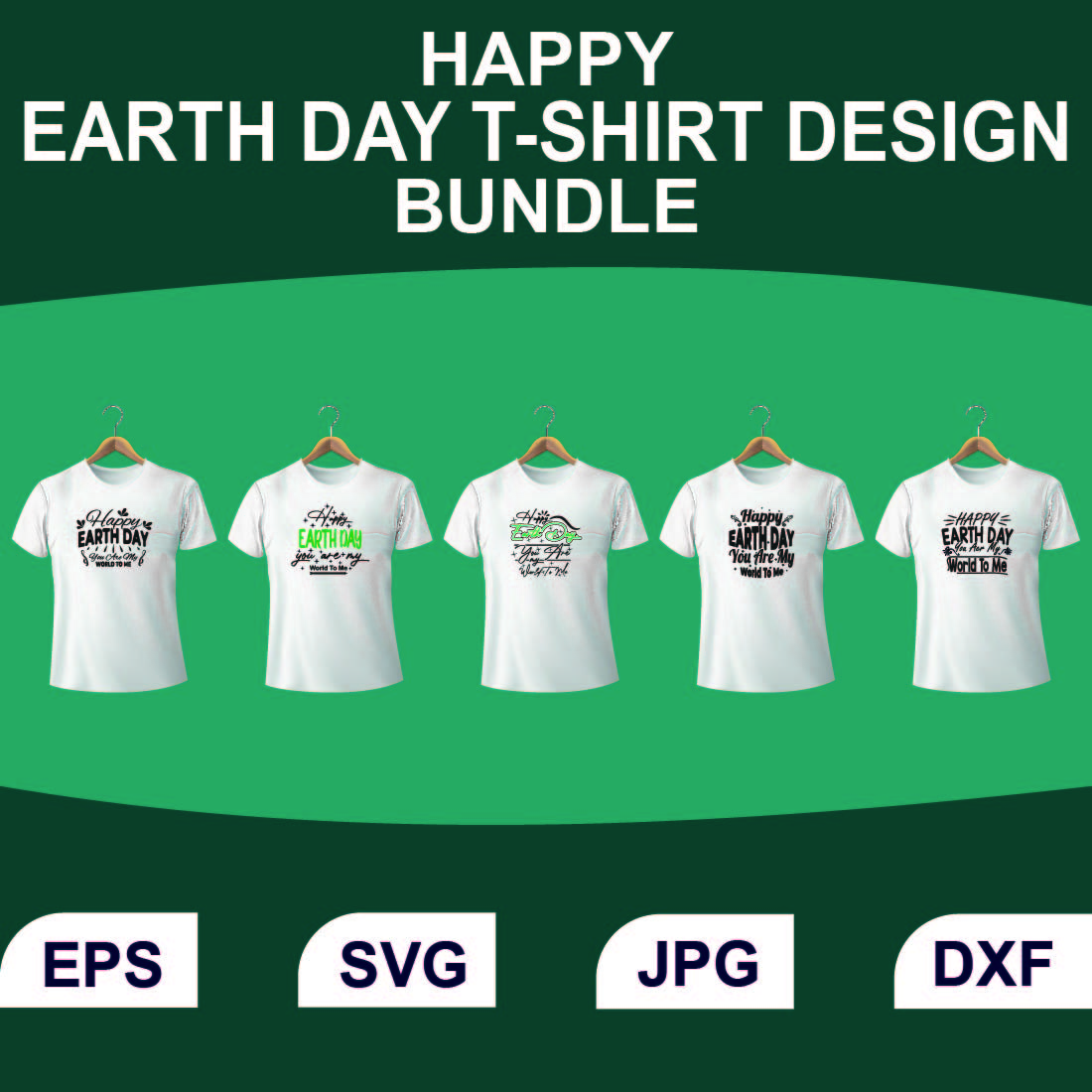 Happy Earth Day T-shirt Design Bundle preview image.