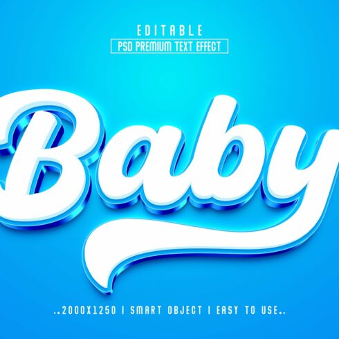 Baby 3D Editable Text Effect stylecover image.