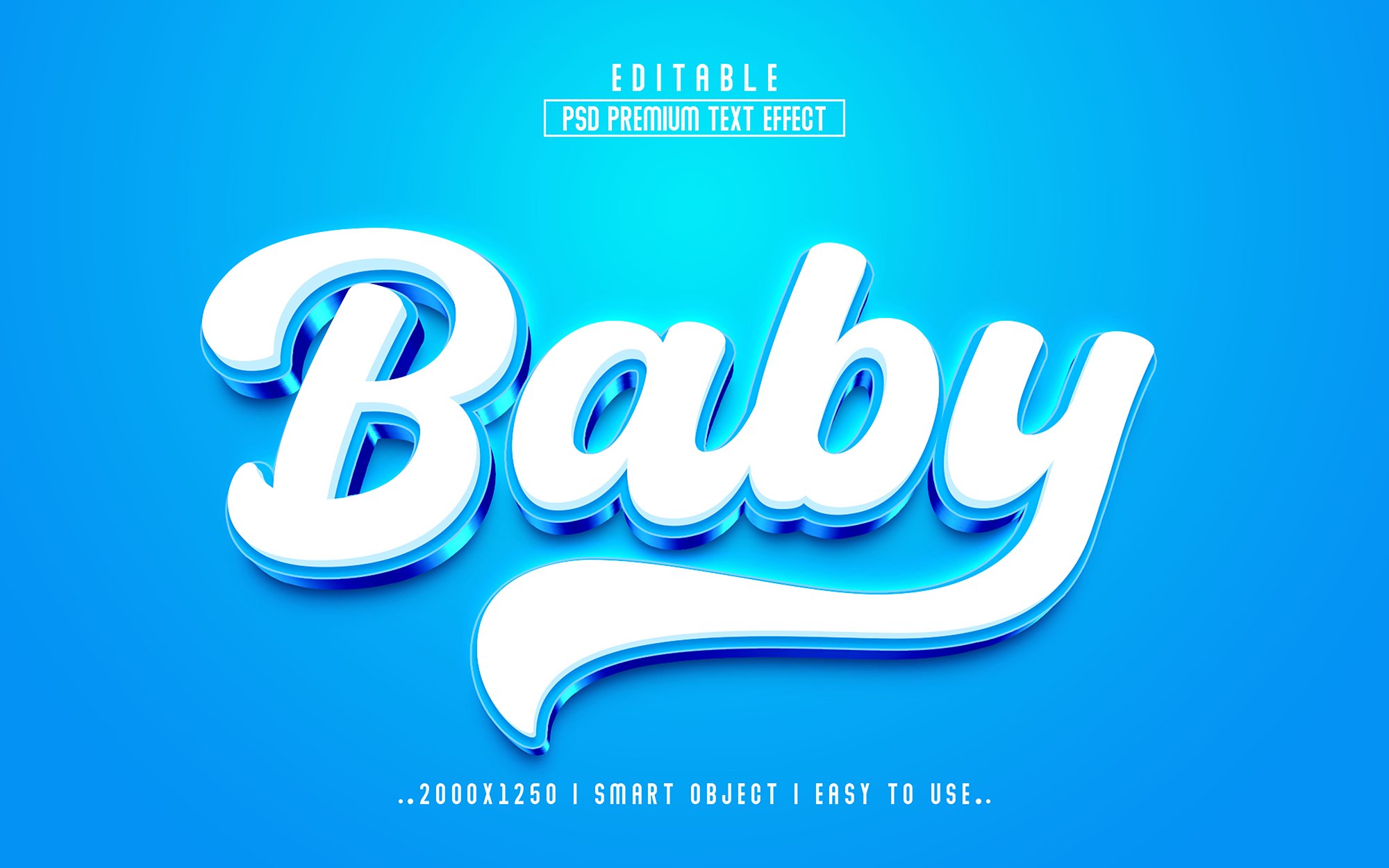 Baby 3D Editable Text Effect stylecover image.