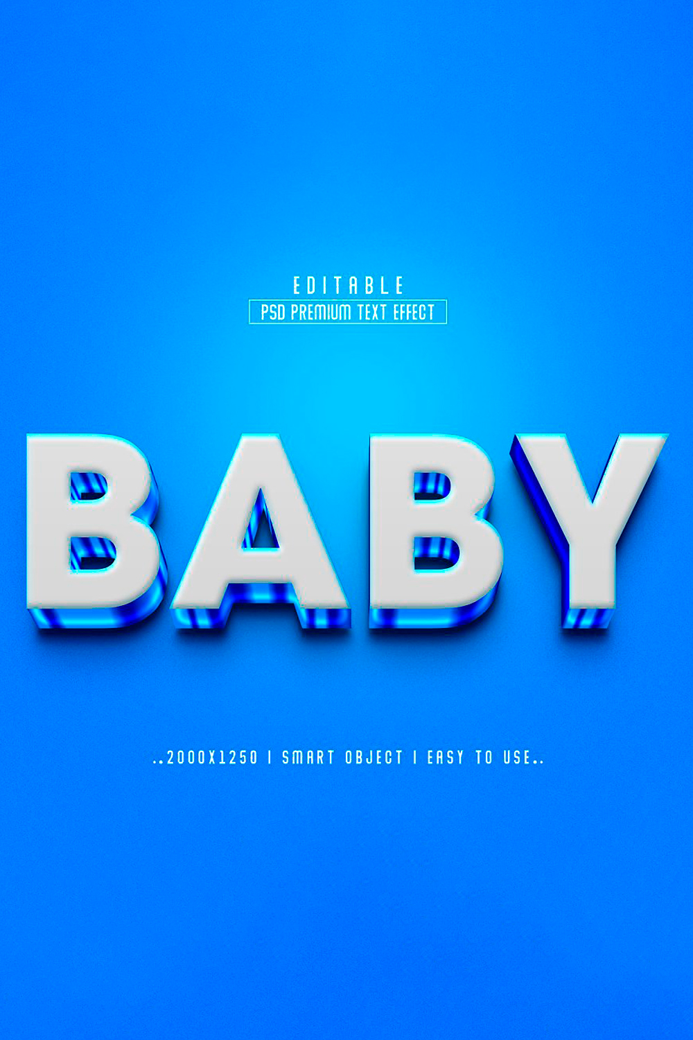 Blue background with the word baby spelled in 3d letters.
