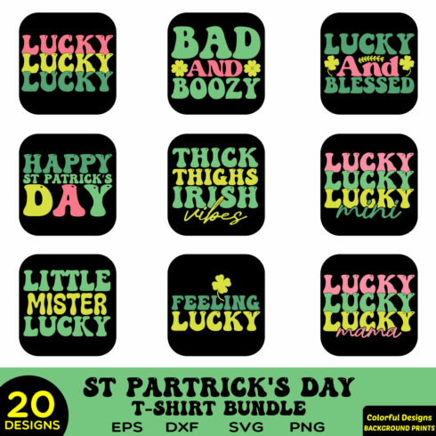 Retro StPatrick’s Day T Shirt Bundle cover image.