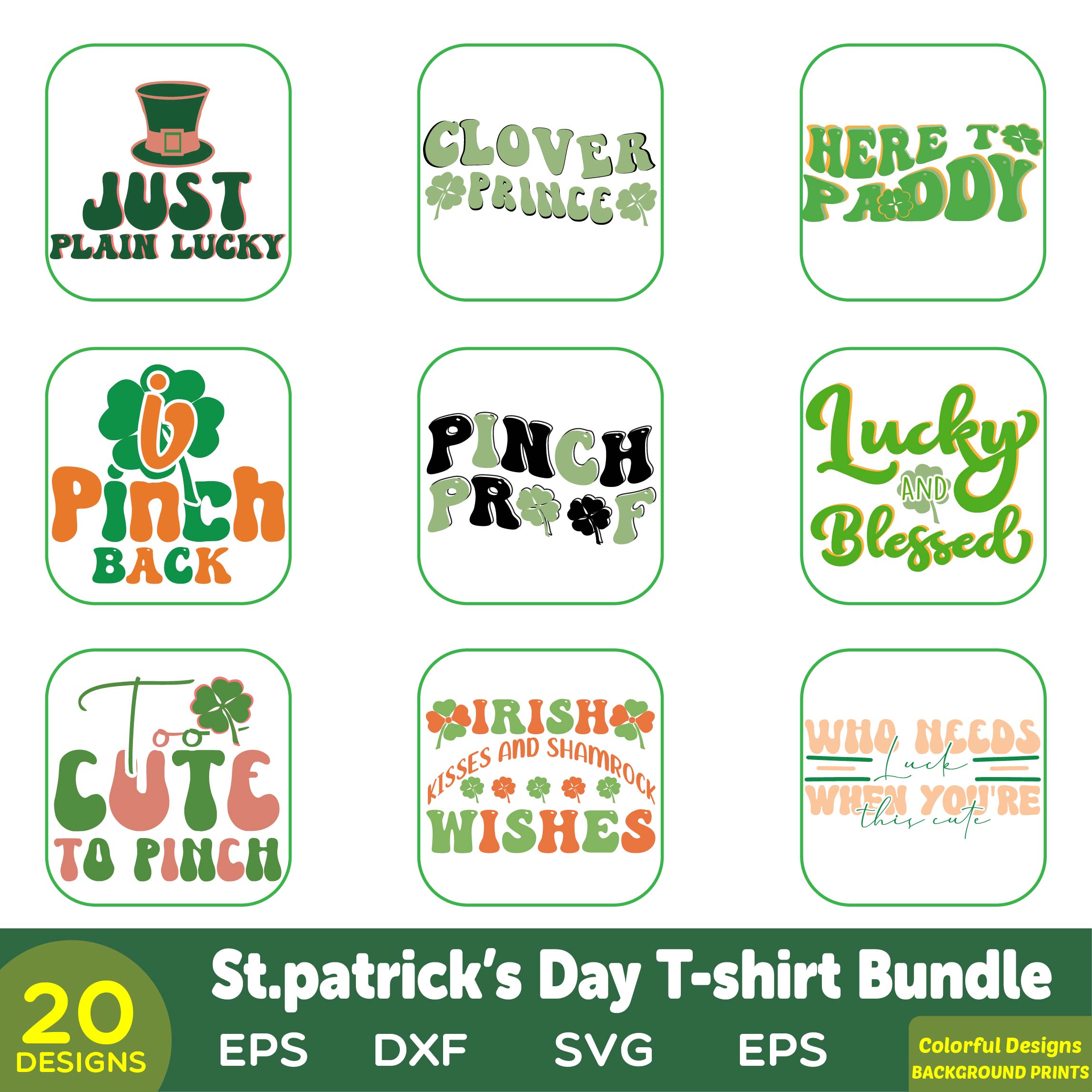 st, patrick\'s day t-shirt bundle preview image.