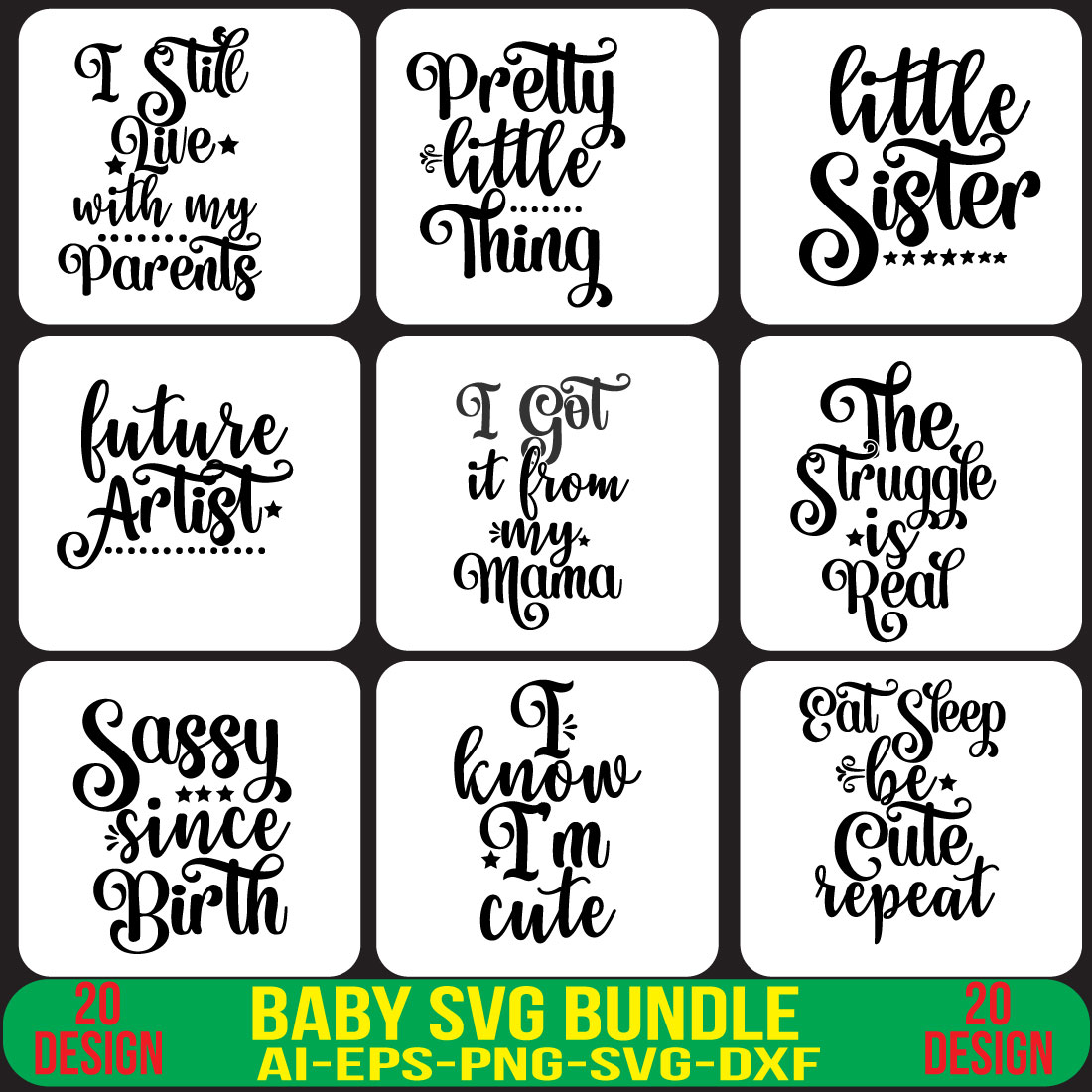 Baby SVG Bundle preview image.