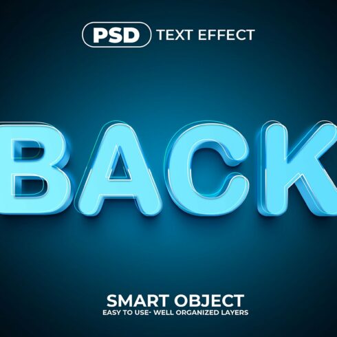 Back 3D Editable psd Text Effectcover image.