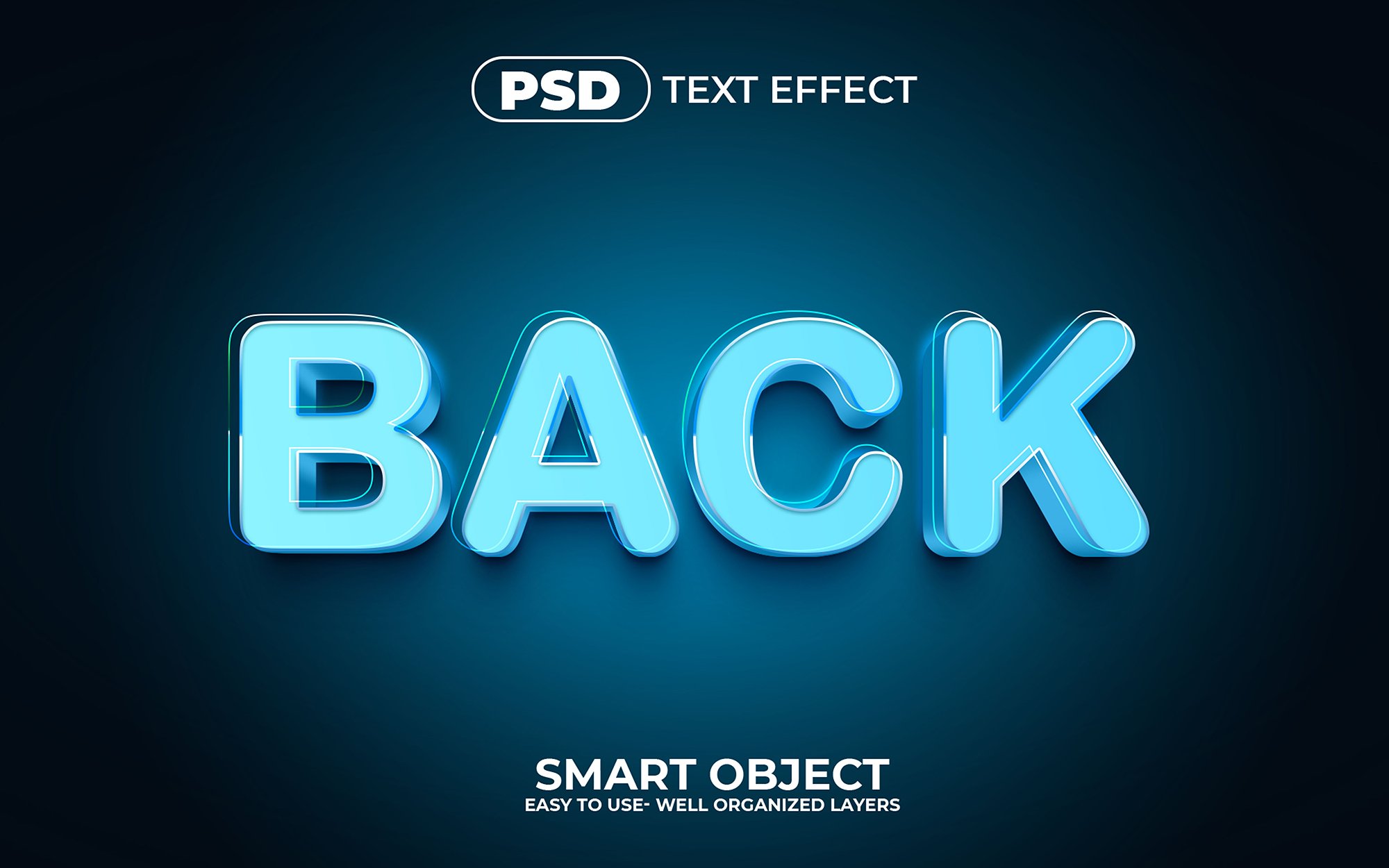 Back 3D Editable psd Text Effectcover image.