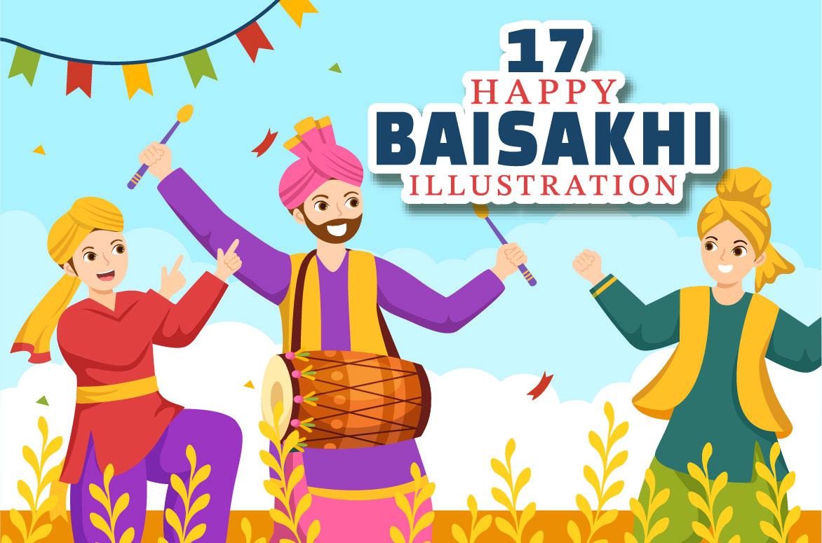 17 Happy Baisakhi Illustration - MasterBundles