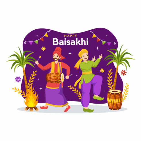 17 Happy Baisakhi Illustration cover image.