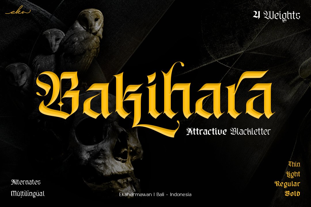 Bakihara - Blackletter Font Family cover image.