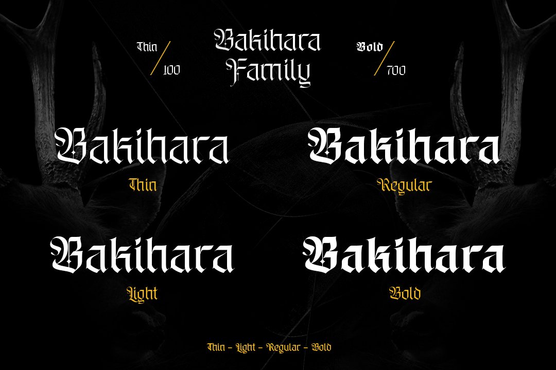 Bakihara - Blackletter Font Family preview image.