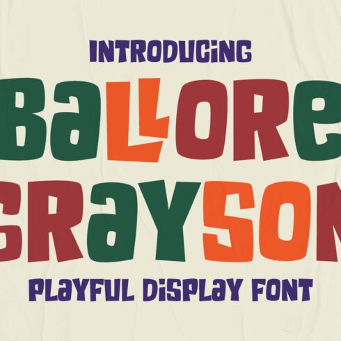 Ballore Grayson - Fun Display Font cover image.