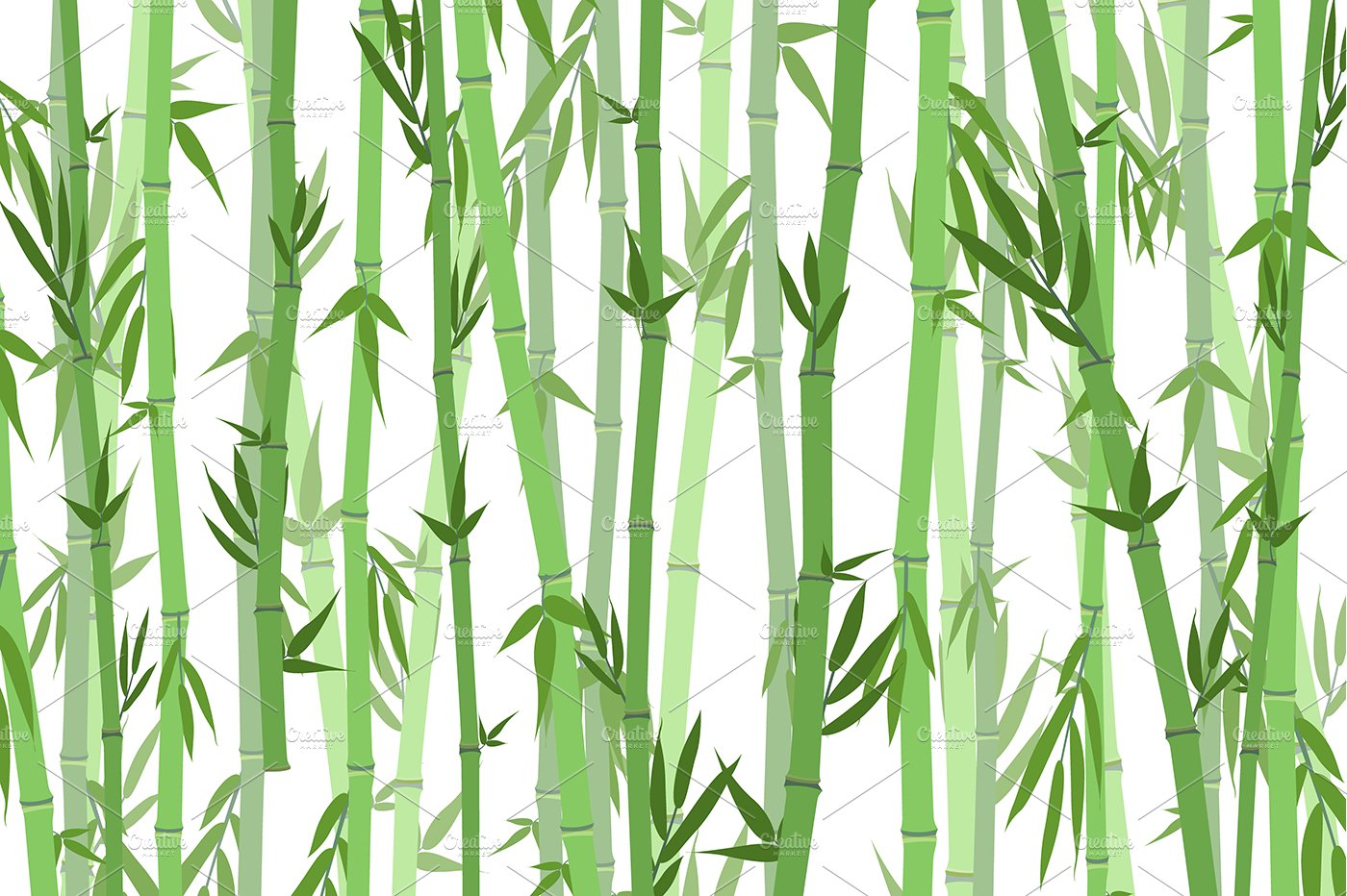 Pattern of green bamboo leaves.