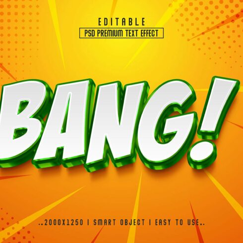 Bang 3D Editable psd Text Effectcover image.