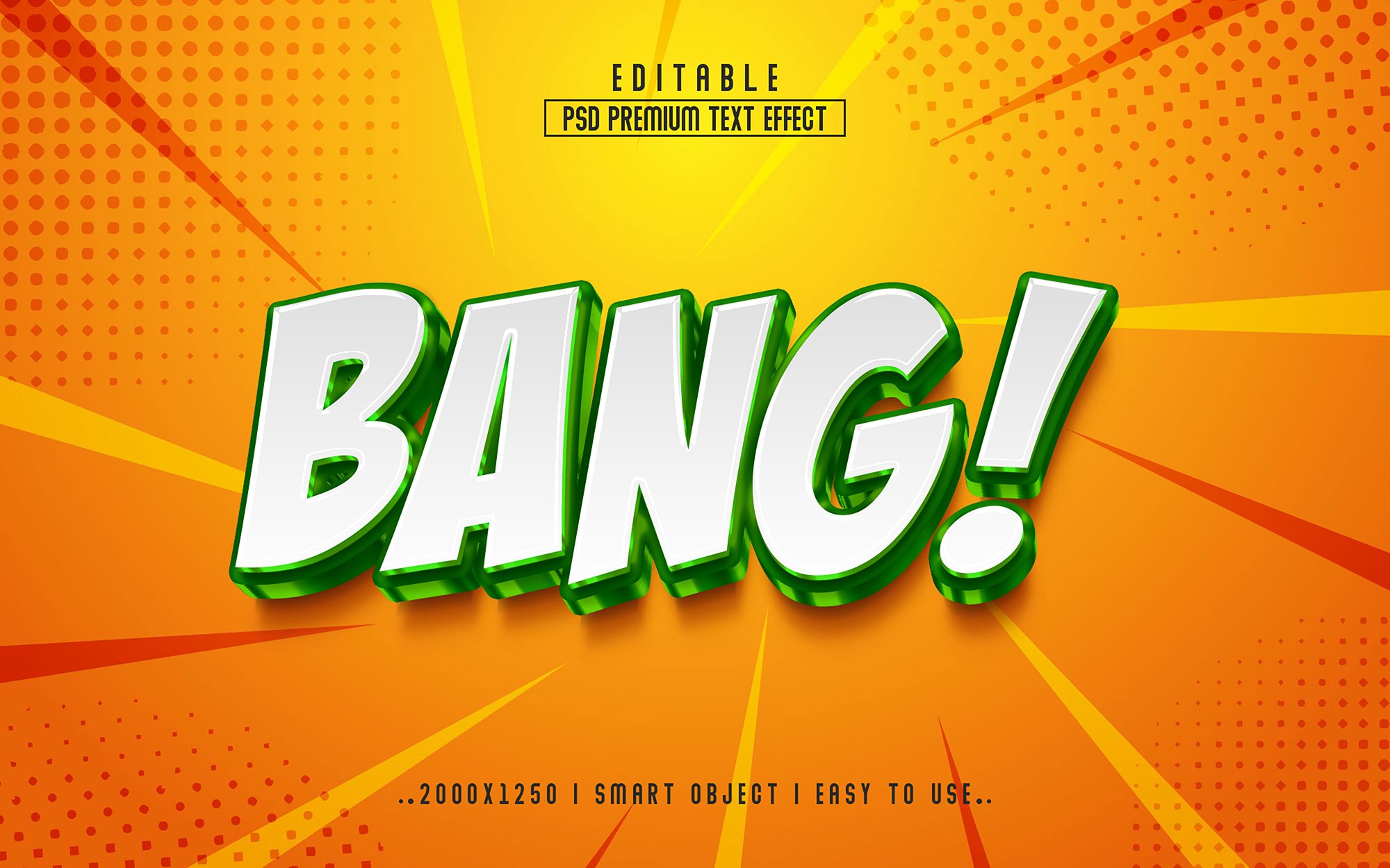 Bang 3D Editable psd Text Effectcover image.