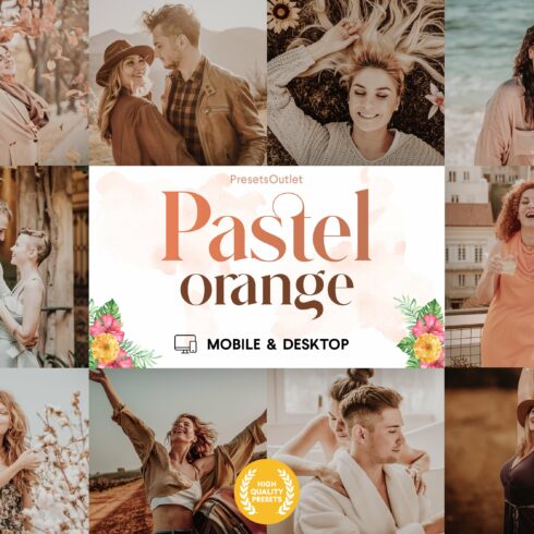 10 Pastel Orange Lightroom Presetscover image.