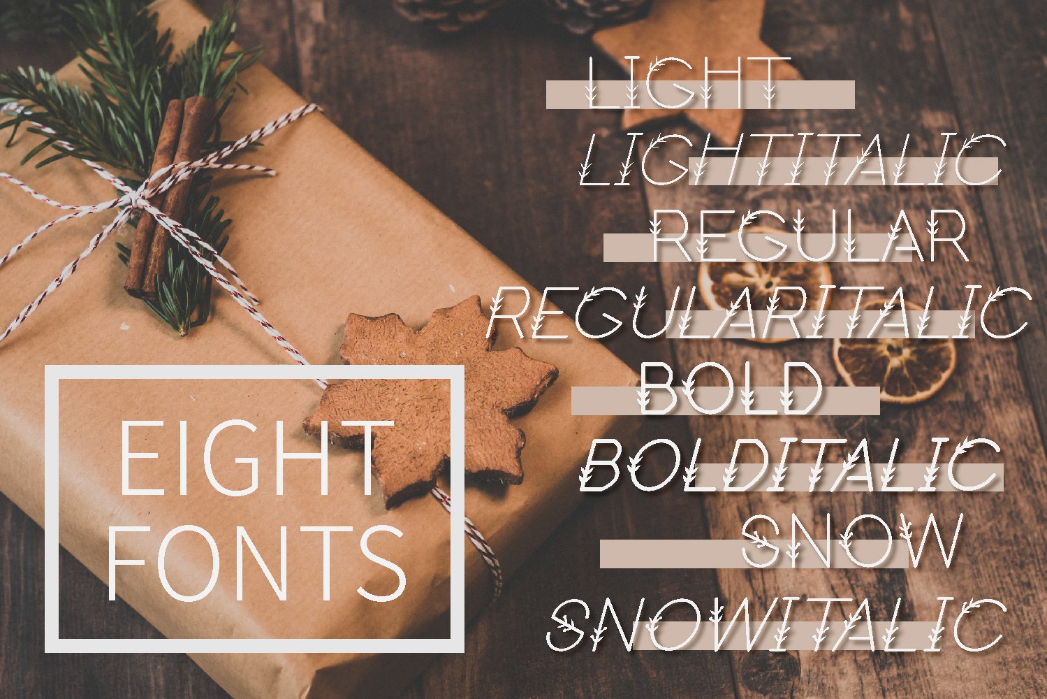 ChristmasTree Modern Sans Serif Font preview image.