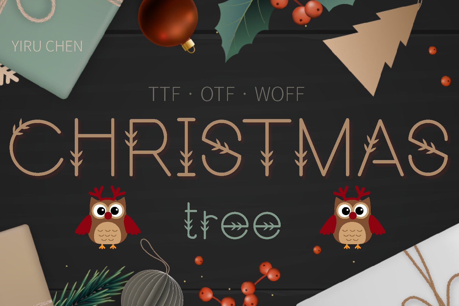 ChristmasTree Modern Sans Serif Font cover image.