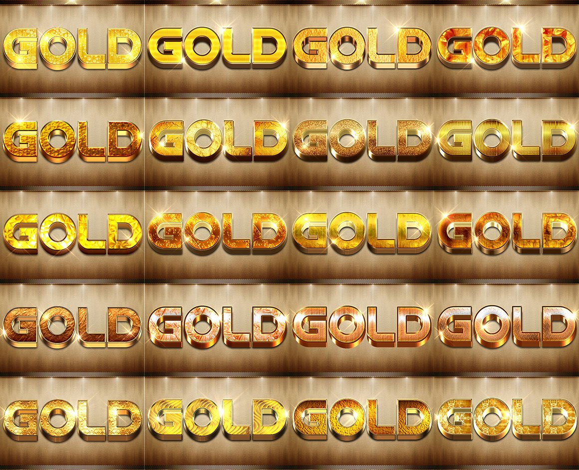 40 Golden Font 3Dpreview image.