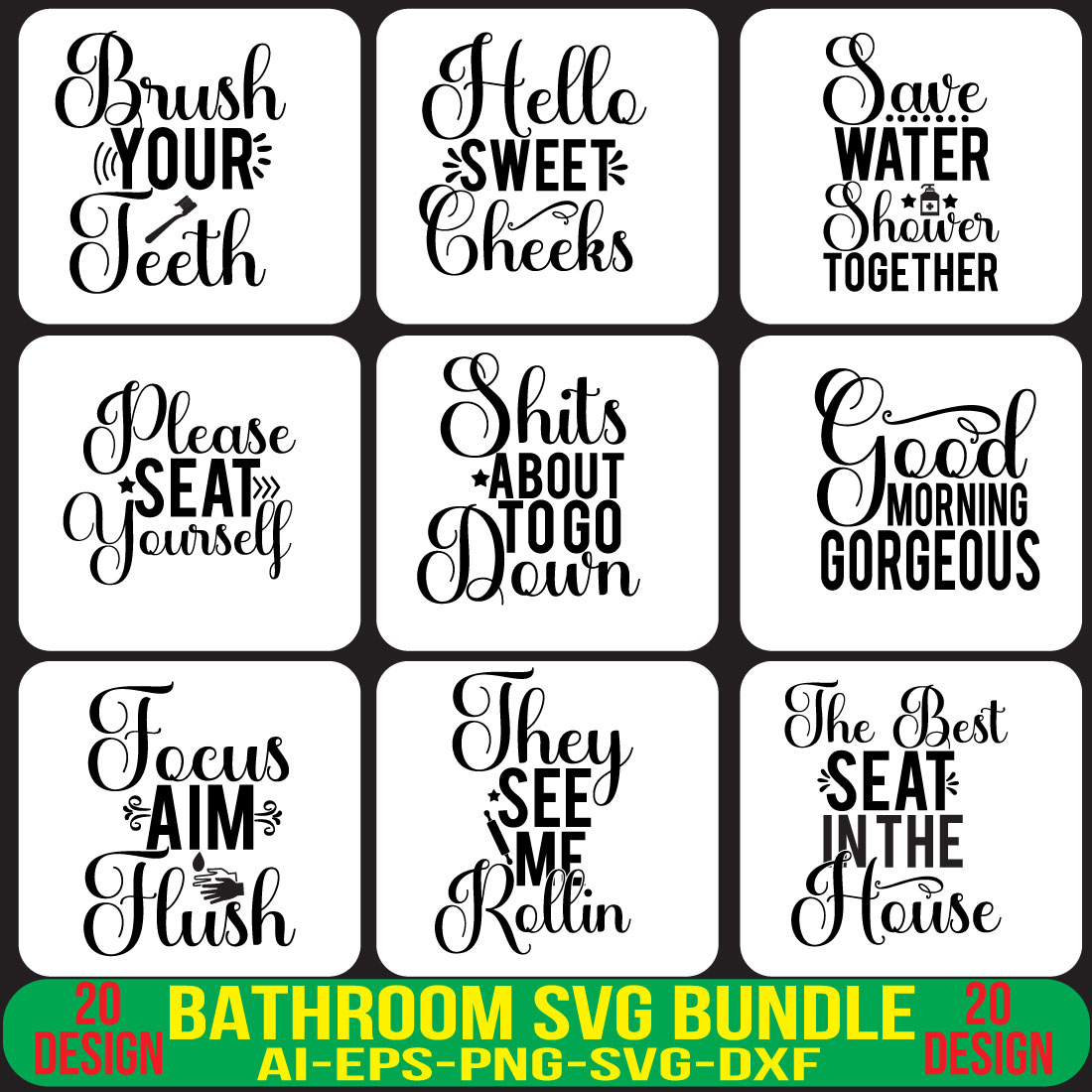 Bathroom SVG Bundle cover image.