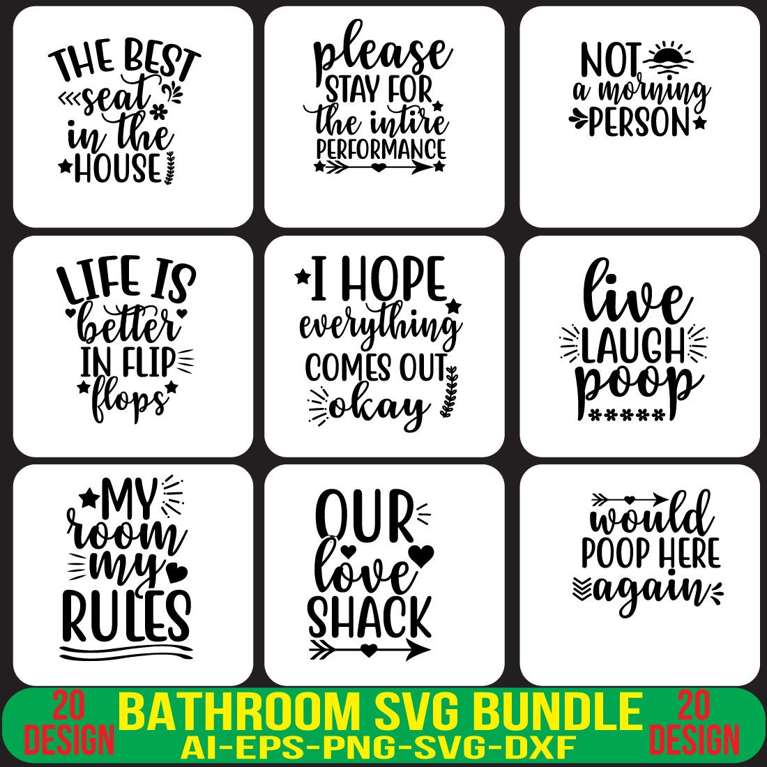 Bathroom SVG Bundle cover image.