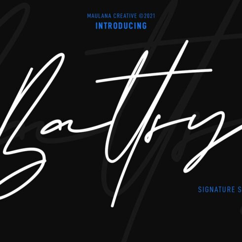 Battsy Signature Font cover image.