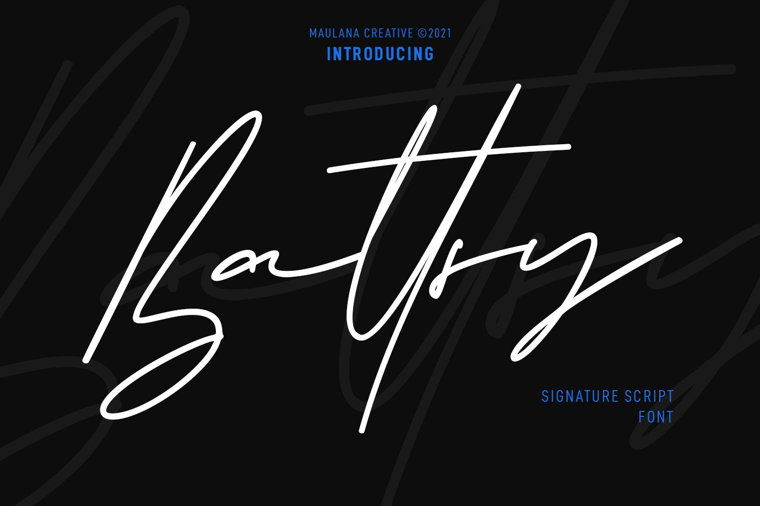 Battsy Signature Font cover image.