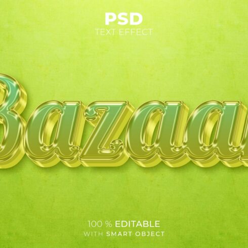 Bazaar 3D editable text effectcover image.