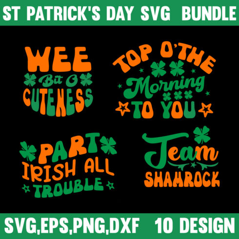 10 St Patrick\'s day SVG bundle cover image.