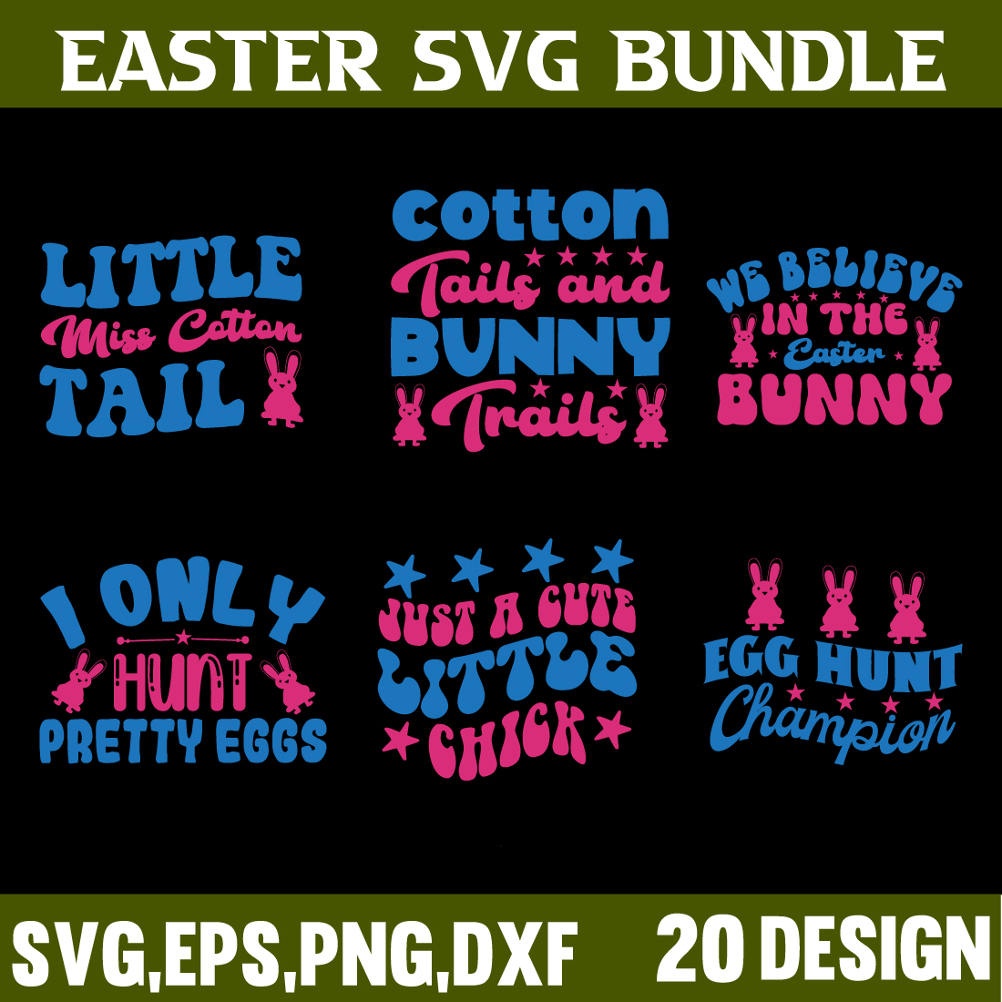 20 Easter SVG bundle cover image.