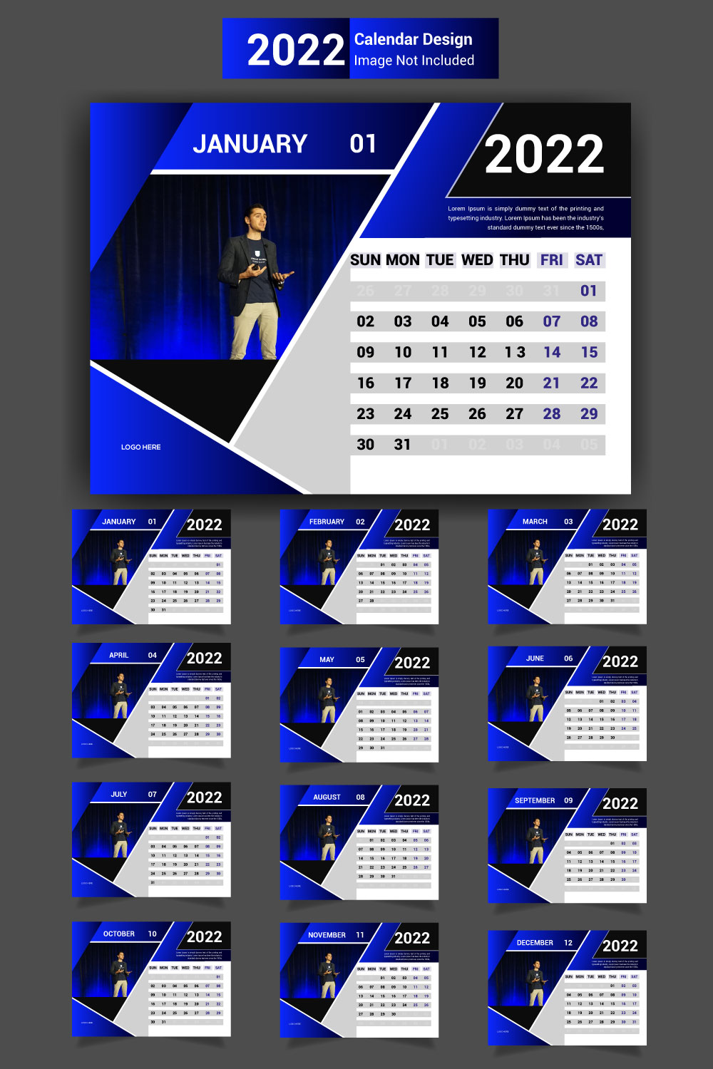 New Year Desk Calendar Template Design For Corporate Business Company pinterest preview image.