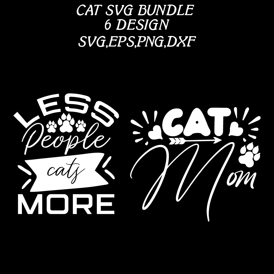 Black background with white lettering and a cat.