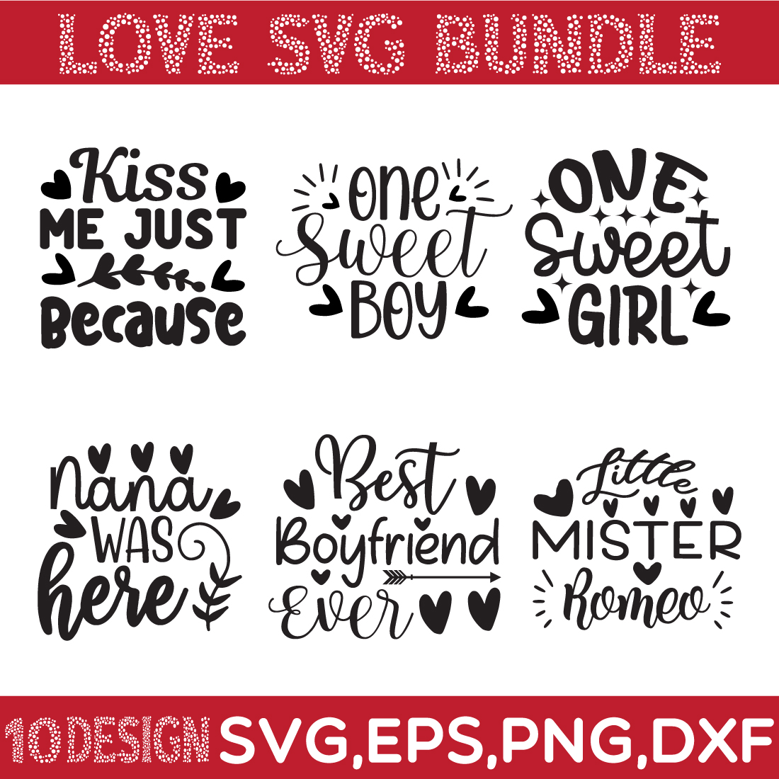 Love SVG Bundle cover image.