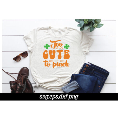 1 St Patrick\'s Day SVG Bundle, Too cute to pinch cover image.