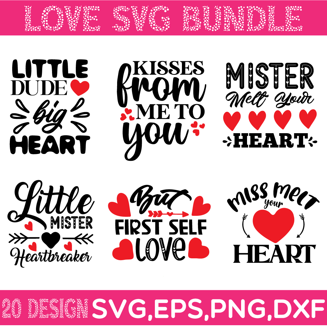 Love SVG Bundle cover image.