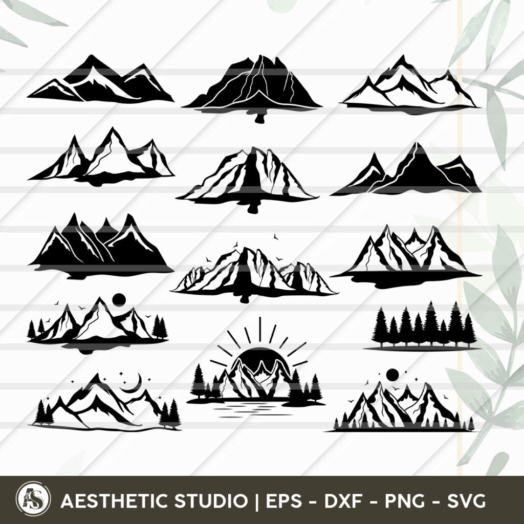 Mountains SVG, Mountain And Trees Svg, Forest Svg Cricut, Mountains ...