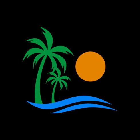 Creative Beach logo design, Vector design concept cover image.