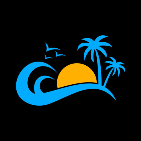 Creative Beach logo design, Vector design concept cover image.