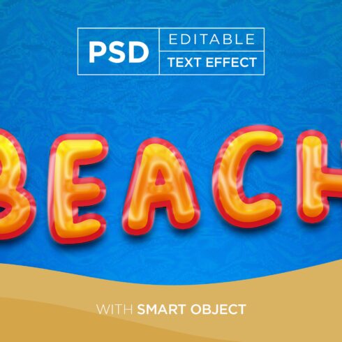 beach typography text effectcover image.