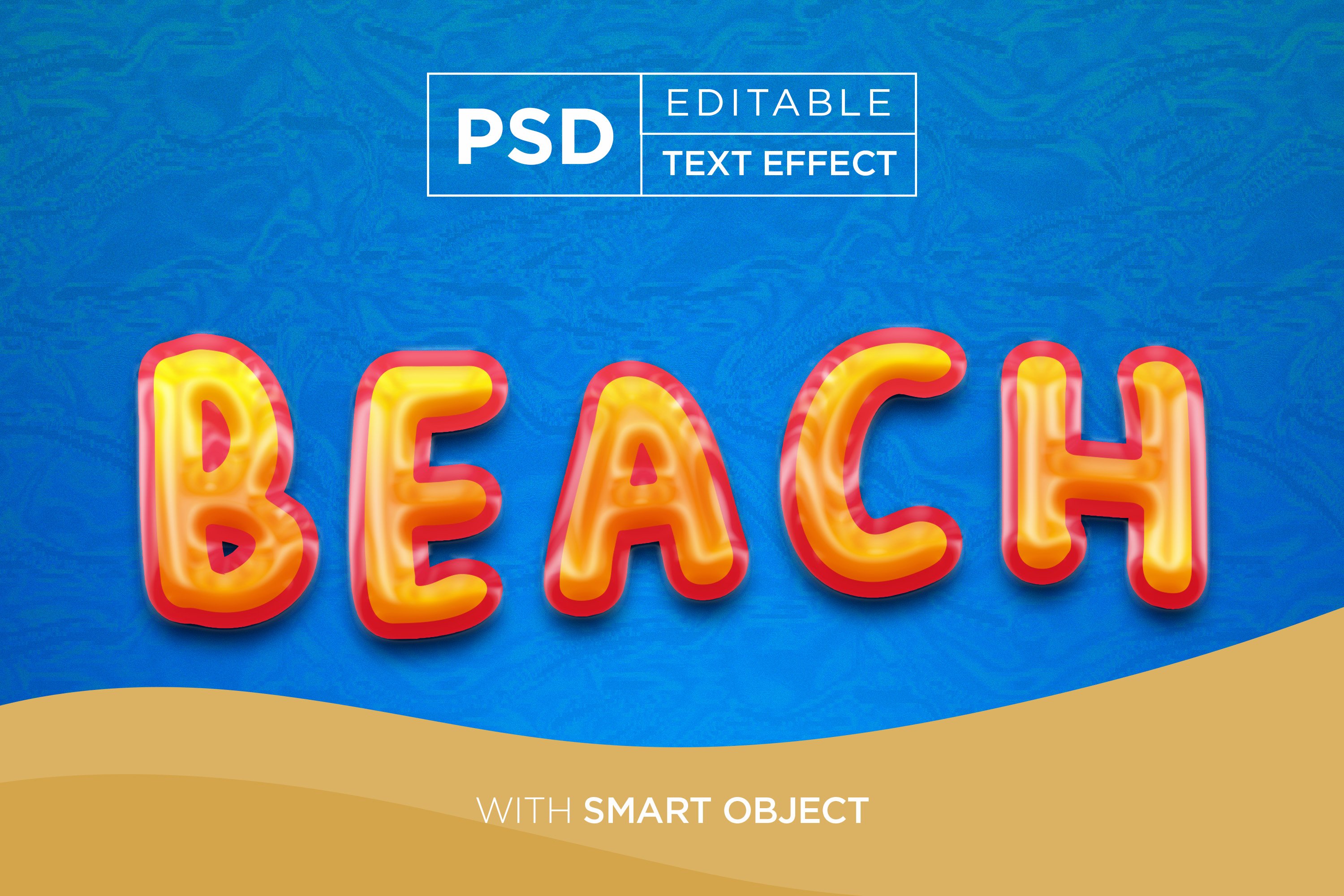 beach typography text effectcover image.