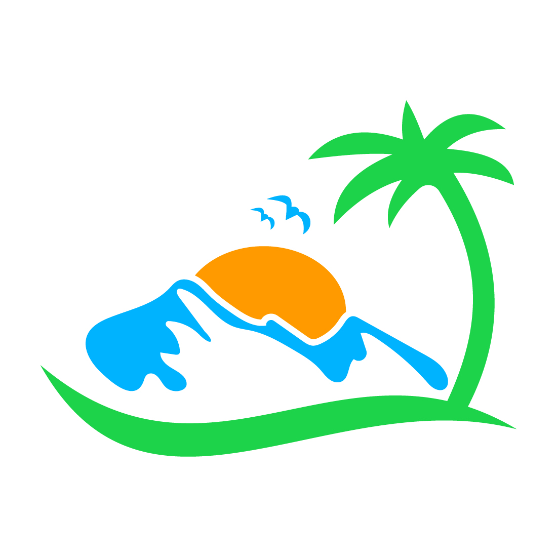 Creative Beach logo design, Vector design concept preview image.
